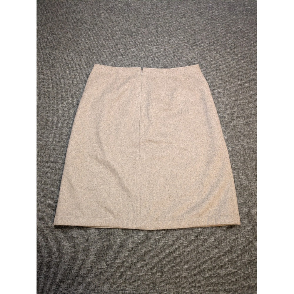 Ann Taylor Rear Zip Wool Blend Lined Flannel Pencil Skirt Women's Sz 4 EUC Golf